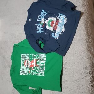 boy's holiday long sleeve shirts size small